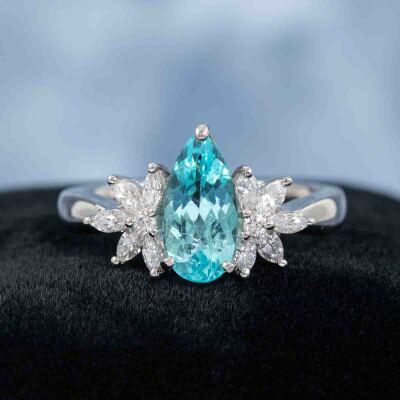 1.13ct Paraiba Tourmaline Ring GSL - 8