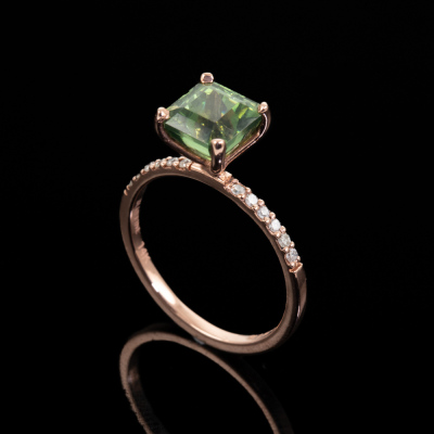 2.60ct Green Tourmaline and Diamond Ring - 5