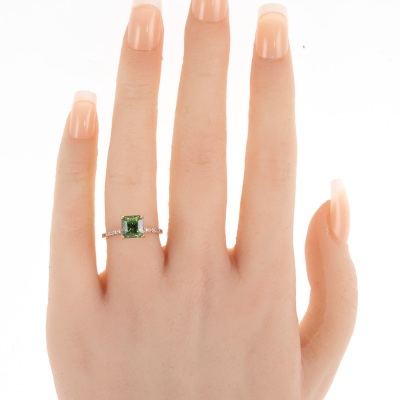 2.60ct Green Tourmaline and Diamond Ring - 6