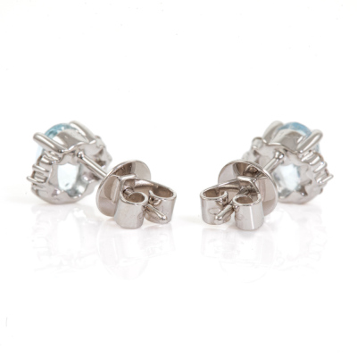 0.85ct Aquamarine and Diamond Earrings - 4
