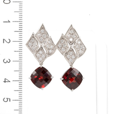 9.16cts Garnet and Diamond Earrings - 3