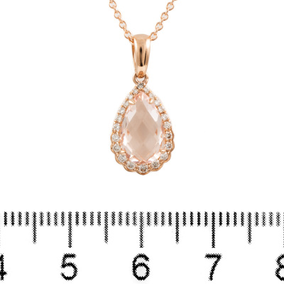 1.55ct Morganite and Diamond Pendant - 2