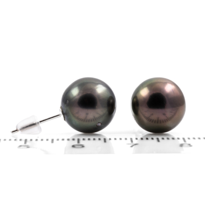 11mm Tahitian Pearl Stud Earrings - 2