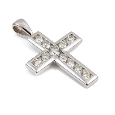 0.70ct Diamond Cross Pendant - 5