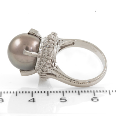 12.5mm Tahitian Pearl and Diamond Ring - 3