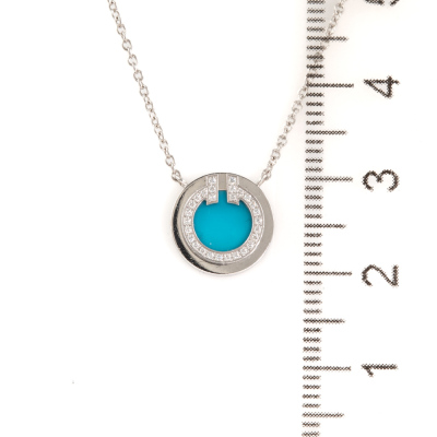 Tiffany & Co Turquoise Circle Pendant - 3