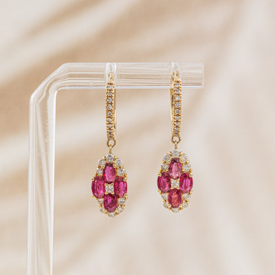 2.30ct Ruby and Diamond Earrings - 6