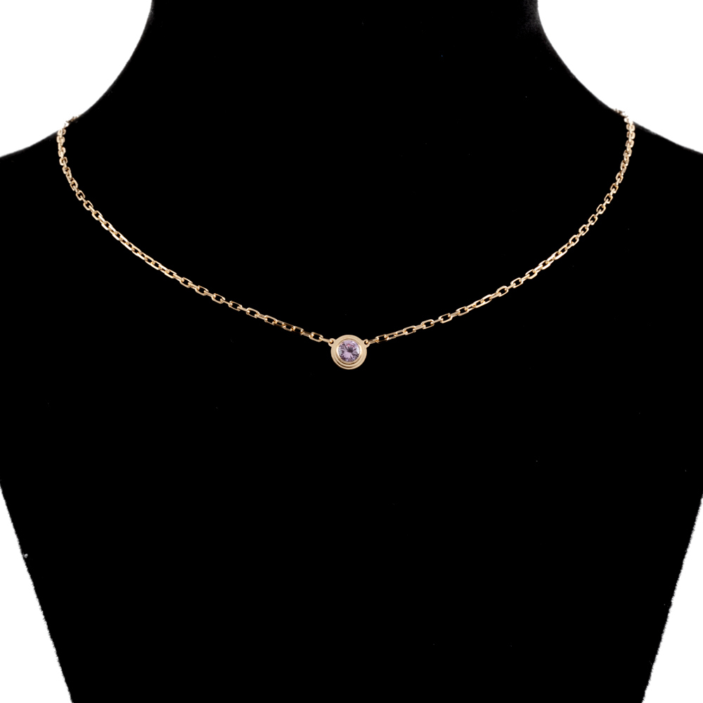 Cartier 18K Rose Gold Pink Sapphire D'Amour Necklace – THE CLOSET