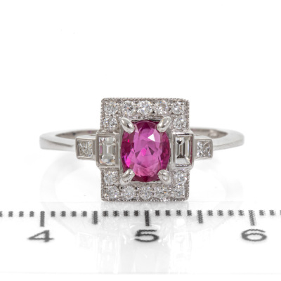 1.12ct Thai Ruby and Diamond Ring - 2
