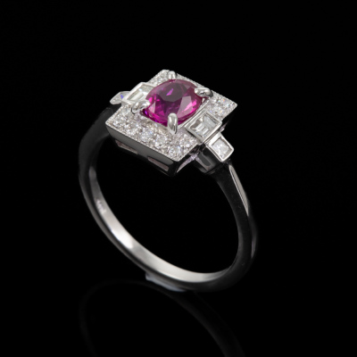 1.12ct Thai Ruby and Diamond Ring - 6