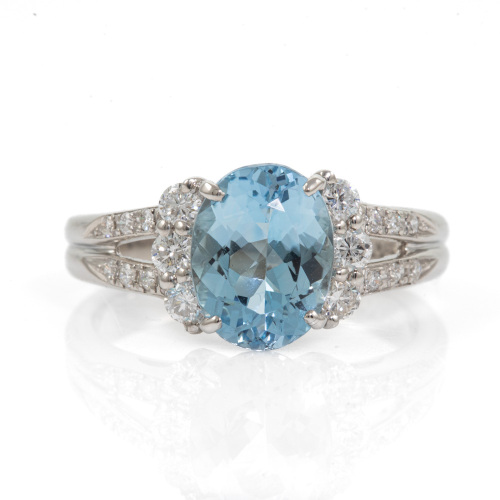 1.50ct Aquamarine and Diamond Ring