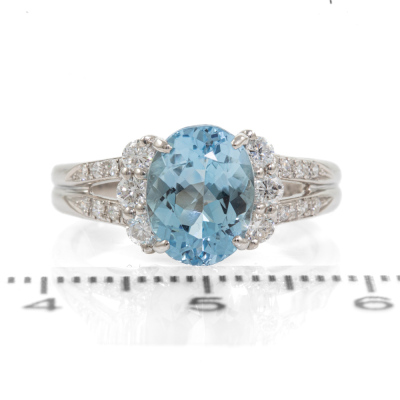 1.50ct Aquamarine and Diamond Ring - 2