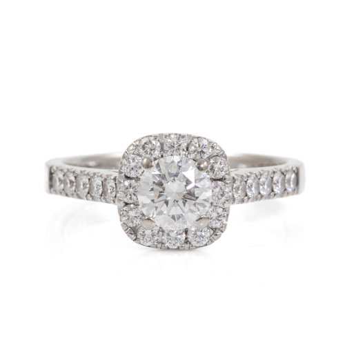 0.57ct Centre Diamond Halo Ring