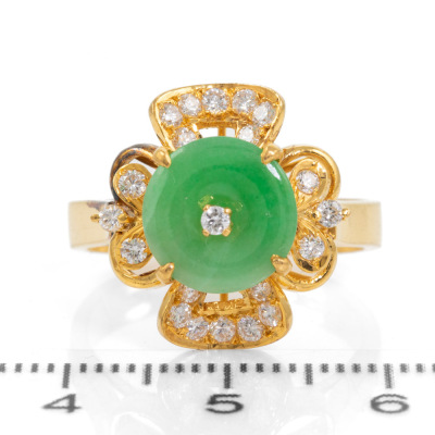 Jade and Diamond Ring - 2