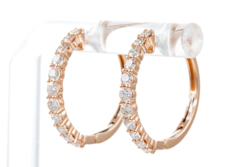 0.98ct Diamond Hoop Earrings