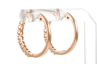 0.98ct Diamond Hoop Earrings - 2