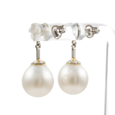 South Sea Pearl & Diamond Earrings - 3