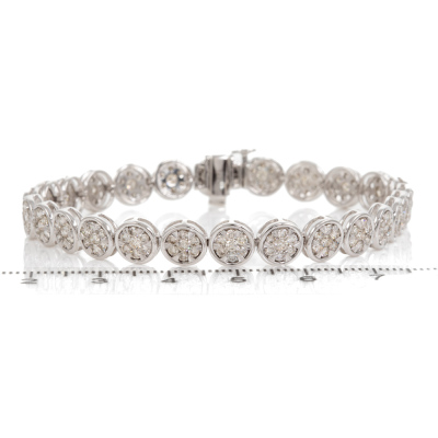 3.85ct Diamond Bracelet 14ct Gold 15.2g - 2