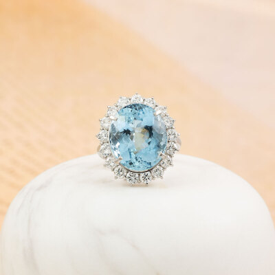 13.53ct Aquamarine and Diamond Ring - 8