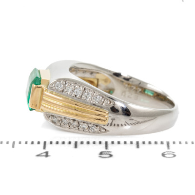 1.77ct Emerald & Diamond Mens Ring - 3