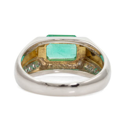1.77ct Emerald & Diamond Mens Ring - 4