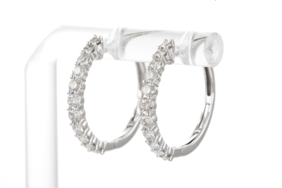 0.98ct Diamond Hoop Earrings
