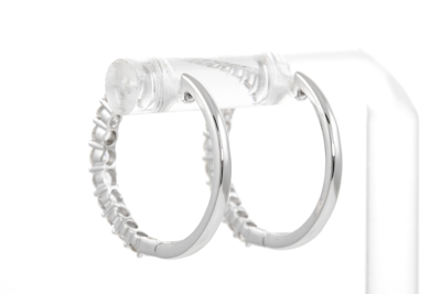 0.98ct Diamond Hoop Earrings - 2