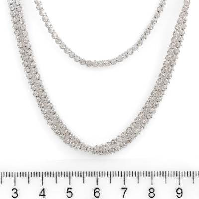 10.05ct Diamond Three Row Necklace - 3