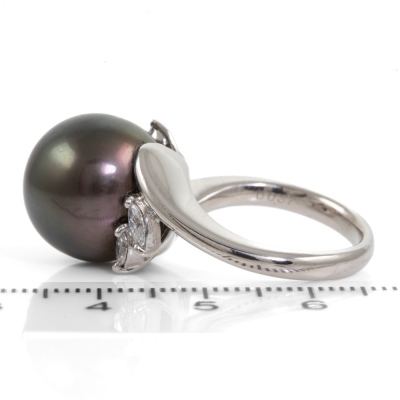 14.5mm Tahitian Pearl and Diamond Ring - 3