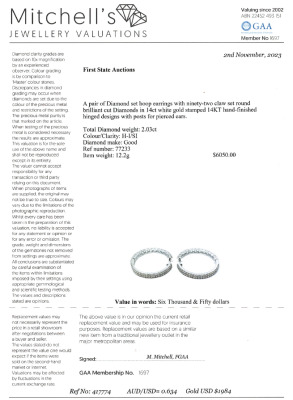 2.03ct Diamond Hoop Earrings - 4