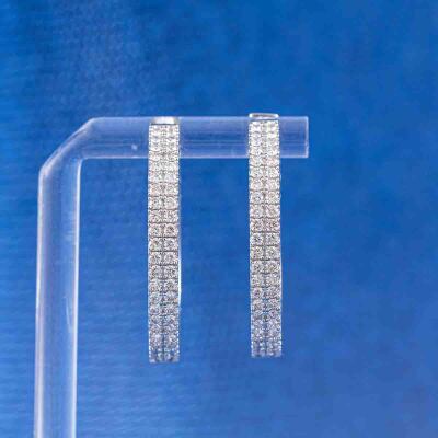 2.03ct Diamond Hoop Earrings - 6