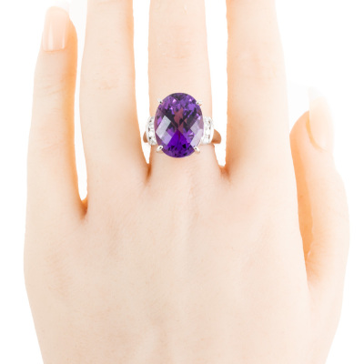 13.91ct Amethyst and Diamond Ring - 6