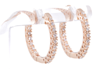 0.49ct Diamond Hoop Earrings - 2