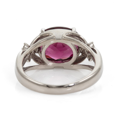 3.87ct Rhodolite Garnet & Diamond Ring - 4