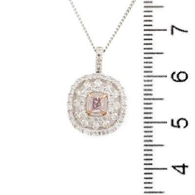 0.22ct Pinkish Purple Diamond Pendant - 3