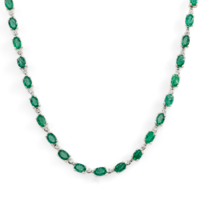 18ct Emerald and Diamond Necklace - 2