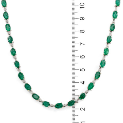 18ct Emerald and Diamond Necklace - 5