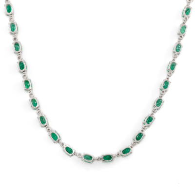 18ct Emerald and Diamond Necklace - 6