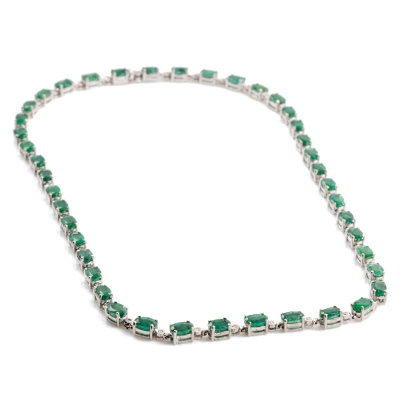 18ct Emerald and Diamond Necklace - 7