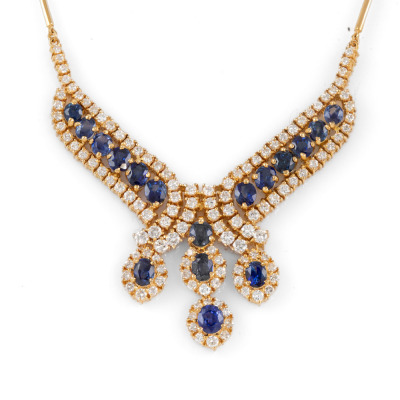 4.50ct Sapphire and Diamond Necklace - 2