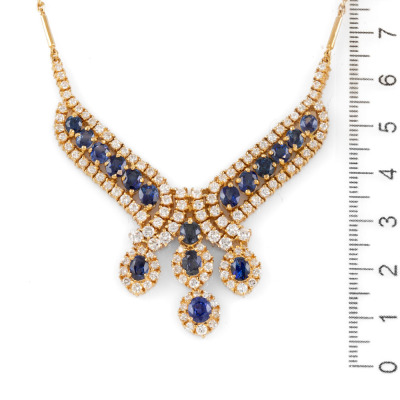 4.50ct Sapphire and Diamond Necklace - 5