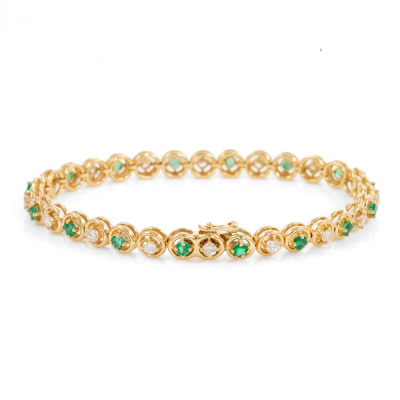 1.40ct Emerald and Diamond Bracelet - 3