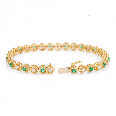 1.40ct Emerald and Diamond Bracelet - 5