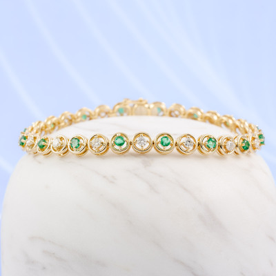 1.40ct Emerald and Diamond Bracelet - 6