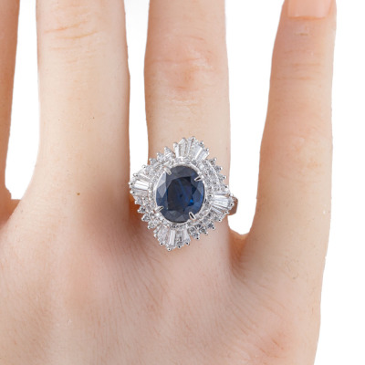 3.11ct Sapphire & Diamond Ring - 6