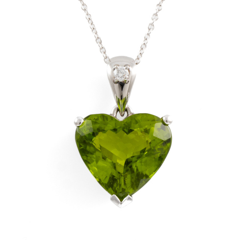 11.05ct Peridot and Diamond Pendant