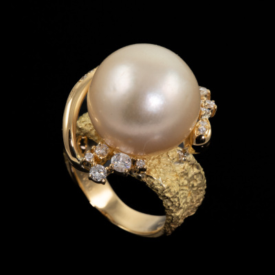 16.2mm Champagne South Sea Pearl Ring - 6