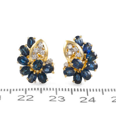 2.40ct Sapphire and Diamond Earrings - 2