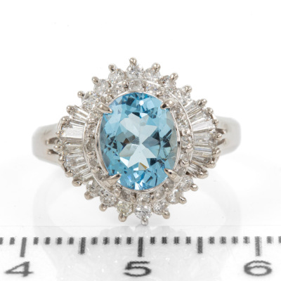1.43ct Aquamarine and Diamond Ring - 2
