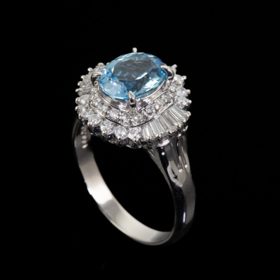1.43ct Aquamarine and Diamond Ring - 5